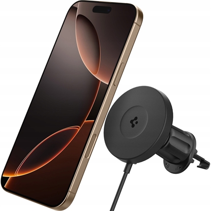 Attēls no Spigen OneTap Pro 4 MagSafe Car Mount Charger, black - Wireless / AirVent Hook