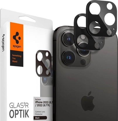 Attēls no Spigen OSONA APARATU SPIGEN OPTIK.TR CAMERA PROTECTOR 2-PACK IPHONE 14 PRO / 14 PRO MAX BLACK