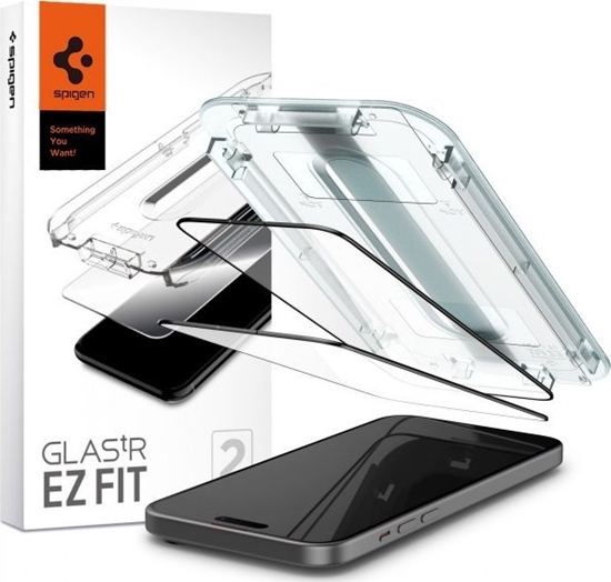 Picture of Spigen Spigen Glass tR EZ Fit 2 Pack, FC Black - iPhone 15 Plus