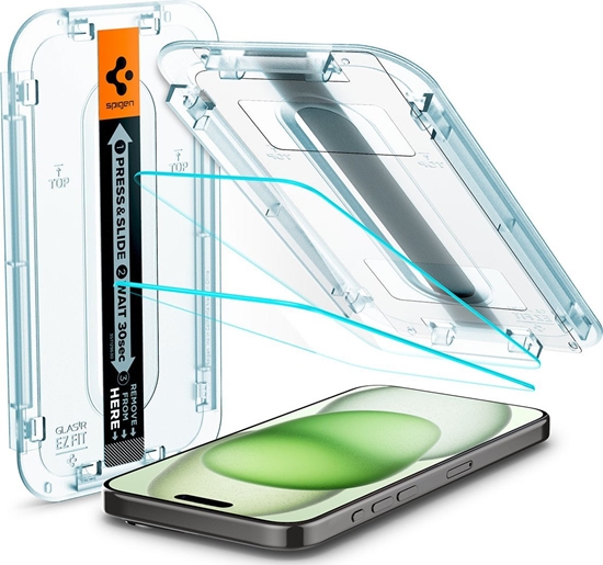 Picture of Spigen Spigen Glass tR EZ Fit 2 Pack, transparency - iPhone 15 Plus