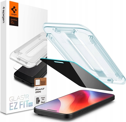 Изображение Spigen Glass tR EZ Fit HD (Privacy) 1 Pack, transparency - iPhone 16 Pro