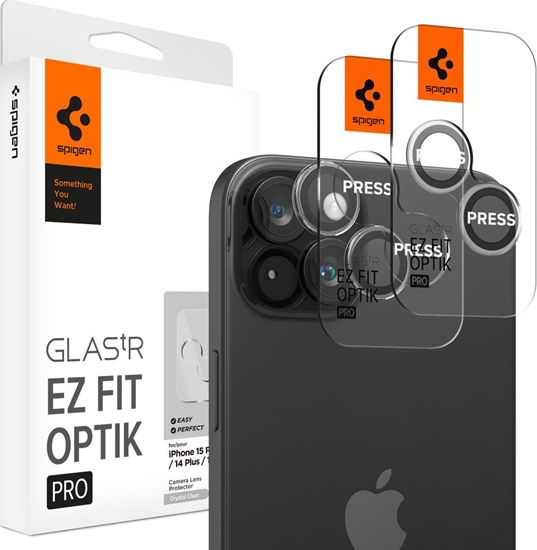 Изображение Spigen Spigen Glass tR EZ Fit Optik Pro 2 Pack, crystal clear - iPhone 15/15 Plus/14/14 Plus