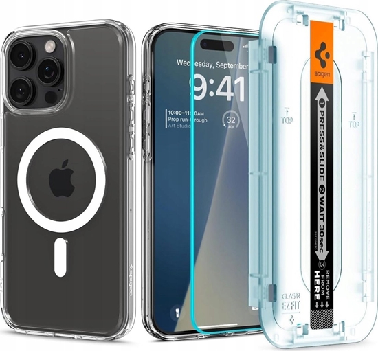 Изображение Spigen Spigen Ultra Hybrid MagSafe, white + Glass tR EZ Fit Pack - iPhone 16 Pro Max