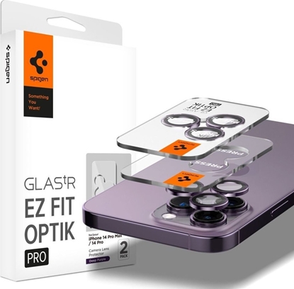 Attēls no Spigen Szko hartowane na aparat Spigen Optik.tr ez Fit Camera Protector Apple iPhone 14 Pro/14 Pro Max Deep Purple [2 PACK]