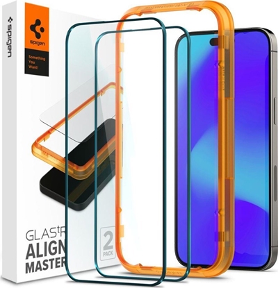 Attēls no Spigen Szko hartowane Spigen GLAS.tR Slim AlignMaster Apple iPhone 14 Pro Max Black [2 PACK]