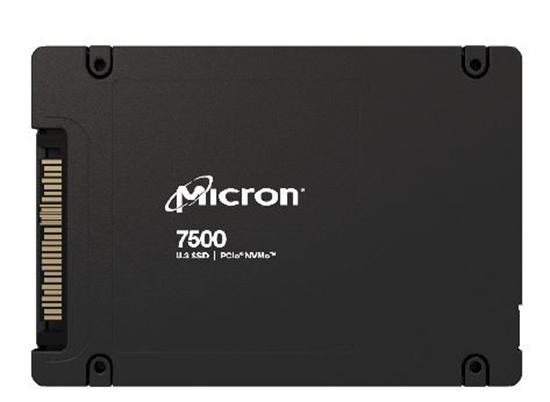 Picture of SSD|MICRON|SSD series 7500 PRO|960GB|PCIe Gen4|NVMe|NAND flash technology TLC|Write speed 1400 MBytes/sec|Read speed 6800 MBytes/sec|Form Factor U.3|TBW 1752 TB|MTBF 2000000 hours|MTFDKCC960TGP-1BK1DABYYR