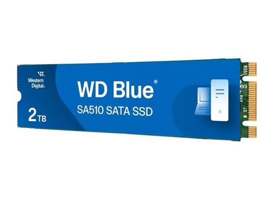 Picture of SSD|WESTERN DIGITAL|Blue SA510|2TB|M.2|SATA 3.0|3D NAND|Write speed 520 MBytes/sec|Read speed 560 MBytes/sec|TBW 500 TB|MTBF 1750000 hours|WDS200T3B0B