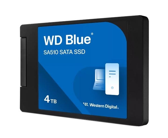 Picture of SSD|WESTERN DIGITAL|Blue SA510|4TB|SATA 3.0|Write speed 520 MBytes/sec|Read speed 560 MBytes/sec|2,5"|TBW 600 TB|MTBF 1750000 hours|WDS400T3B0A