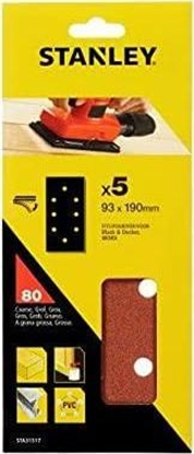 Picture of STA.PAPIER CIERNY 93mm x 190mm P80 /5szt. 8 OTWORÓW NA RZEP