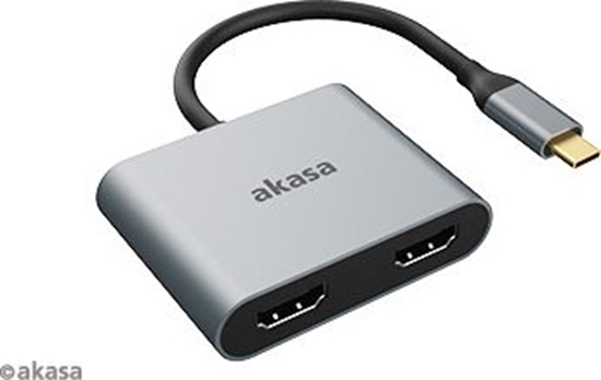 Picture of Stacja/replikator Akasa USB-C - HDMI x2 Szary  (AK-CBCA26-18BK)