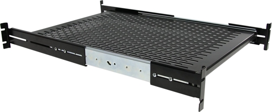 Изображение StarTech StarTech.com 2U Sliding Server Rack Mount Shelf - 20 to 30in Adjustable Mounting Depth - Vented - 50lb - Heavy Duty Universal 19 Rack Shelf for Equipment Rack - 24in Deep, Adjustable shelf, Black, Steel, 22.7 kg, 2U, EIA RS310-C