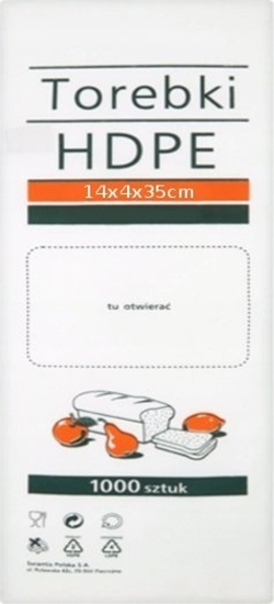 Picture of Stella Torebki spoywcze HDPE, 14x4x35cm, 1000 szt., transparentne