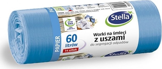 Picture of Stella Worki z uszami STELLA, do segregacji odpadów papierowych, 60 l, 14 szt., niebieskie, niebieski