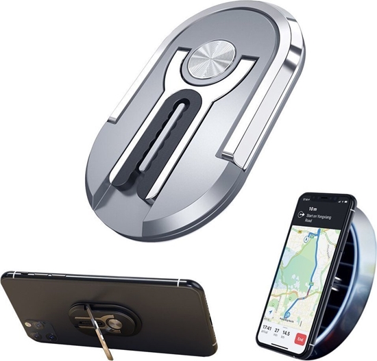 Picture of Strado Wielofunkcyjny uchwyt piercie na palec i kratk nawiewu do telefonu (Srebrny)