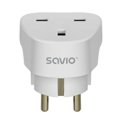 Picture of Strāvas adapteris SAVIO Travel adapter UK socket - EU plug