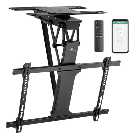 Picture of Sufitowy elektryczny uchwyt do TV MC-490 obsługa TUYA, max VESA 600x400, obrót 90st. 32-75', max 35 kg 