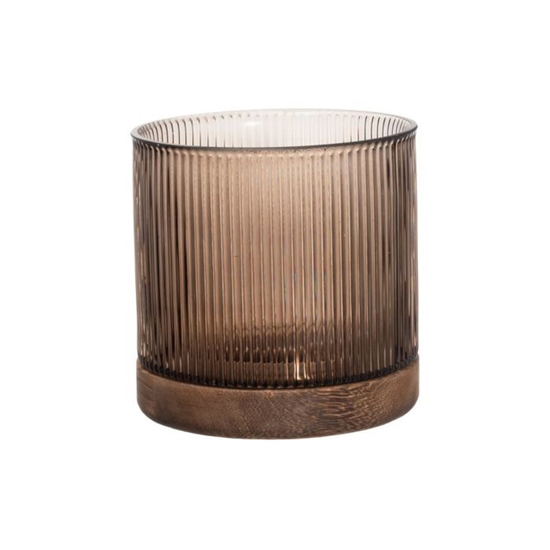 Picture of Svečturi Fanni K Glass Vekki stikla brūns, koka 14cm