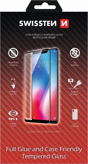 Picture of Swissten Hartowane szko ochronne Swissten, pro Jabko iPhone 11, czarna, case friendly and color frame