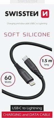Изображение Swissten Soft Silicone USB-C - Lightning 60W Data and Charging Cable 1.5m