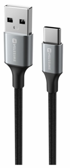 Изображение Swissten Textile II USB - USB-C Data and Charching Cable 1.5m