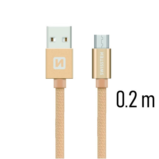 Изображение Swissten Textile Quick Charge Universal Micro USB Data and Charging Cable 0.2m
