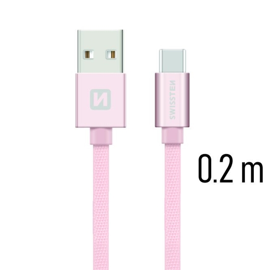 Изображение Swissten Textile Universal Quick Charge 3.1 USB-C Data and Charging Cable 20 cm