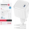 Изображение Swissten Travel Charger GaN USB-C 35W PD + Data Cable USB-C - USB-C 1.2m