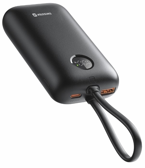 Picture of Swissten Voltbox 35W Power Bank 10000 mAh with Built-In Cables USB-C and Lightning