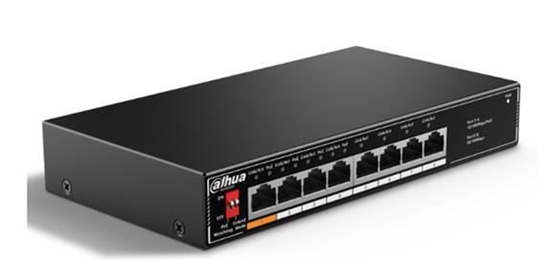Picture of Switch|DAHUA|Desktop/pedestal|8x10Base-T / 100Base-TX|PoE ports 4|60 Watts|SF1008LP