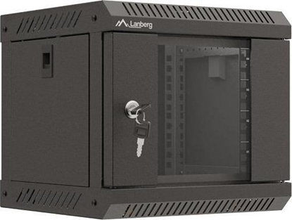 Изображение Lanberg 10" 4U 300x300 Wandgehäuse Glastür (FlatPack) sw