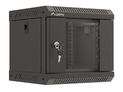 Изображение Lanberg 10" 4U 300x300 Wandgehäuse Glastür (FlatPack) sw