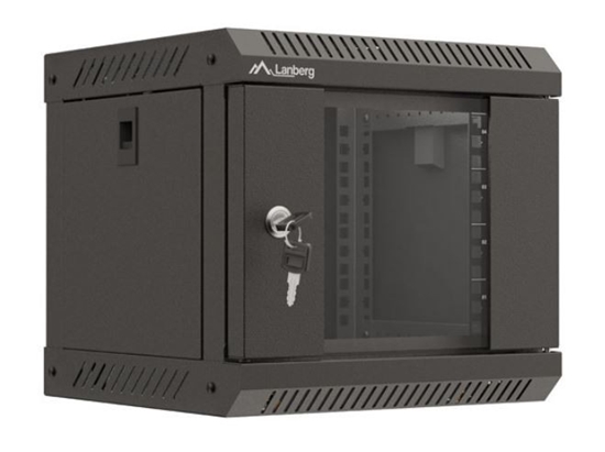 Picture of Lanberg 10" 4U 300x300 Wandgehäuse Glastür (FlatPack) sw