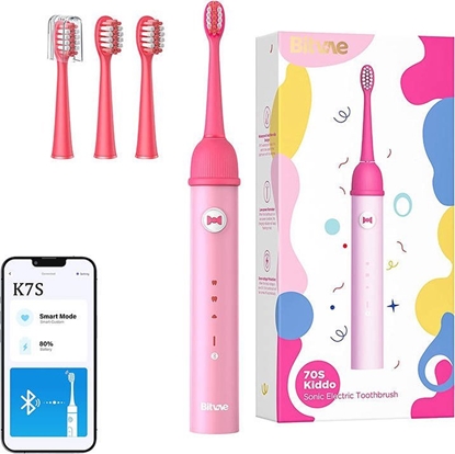 Attēls no Bitvae Sonic toothbrush for kids with app and tip set Bitvae K7S (pink)