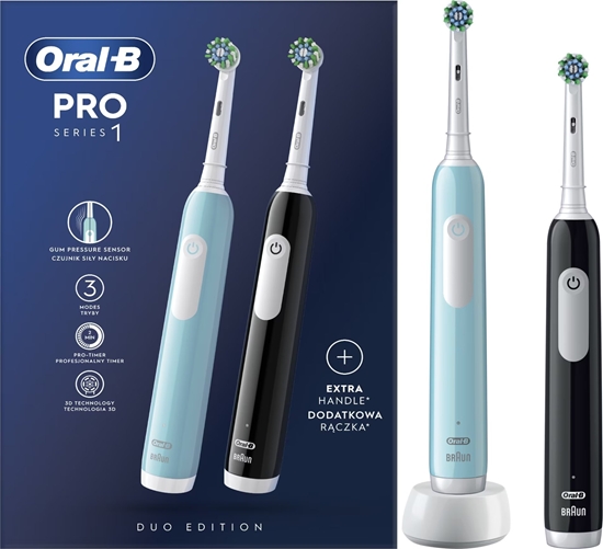Picture of Szczoteczka Oral-B Pro Series 1 Cross Action zestaw 2-pack Black + Blue Black/Blue