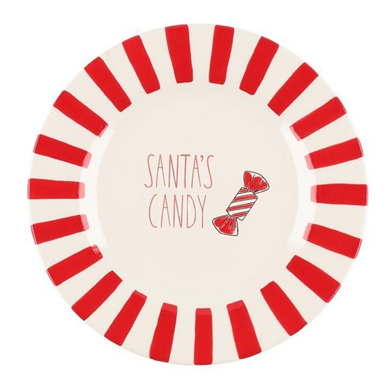 Изображение Šķīvis Winteria santas candy 20cm balts, sarkans
