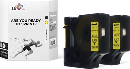 Picture of Taśma TBTD-45018 do DYMO Czarny na Żółtym 12x7mm 2 szt.