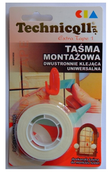 Изображение Technicqll Tama dwustronna montaowa do listew biaa 19mm x 1,5m