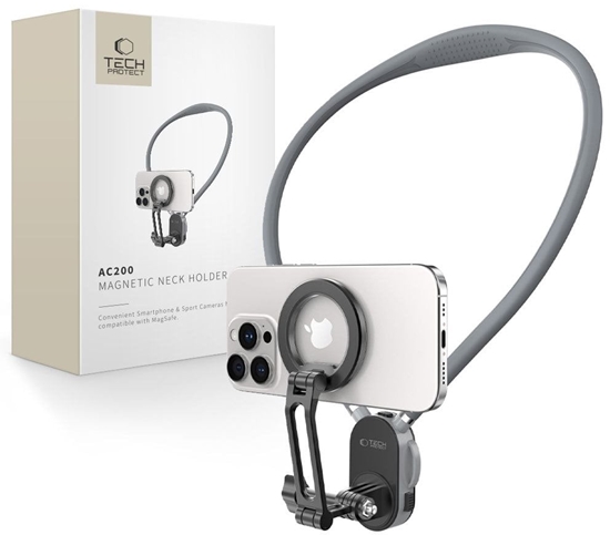 Picture of TECH-PROTECT AC200 MAGNETIC MAGSAFE & GOPRO & DJI NECK HOLDER CRAYON GREY