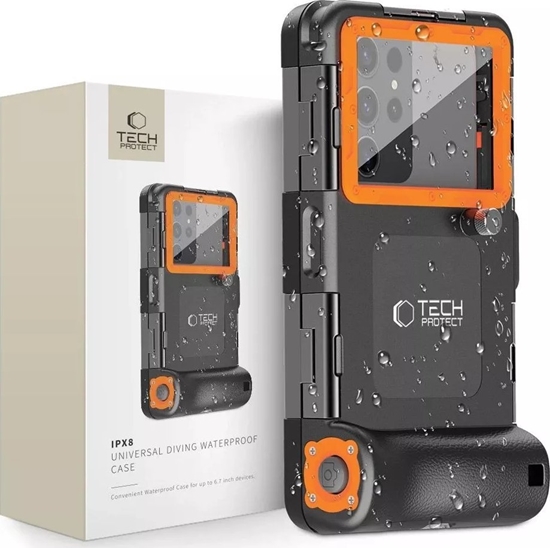 Picture of Tech-Protect IPX8 UNIVERSAL DIVING WATERPROOF CASE BLACK/ORANGE