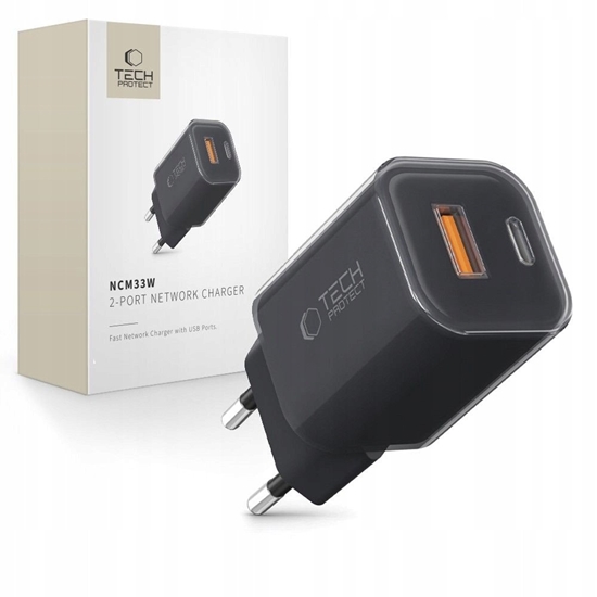 Picture of Tech-Protect Tech-Protect NCM33W 2-port PD33W/QC3.0 wall charger - black