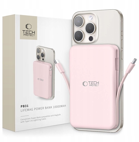 Picture of TECH-PROTECT PB31 LIFEMAG MAGSAFE POWER BANK 10000MAH PINK