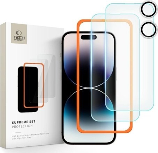 Изображение Tech-Protect SZKO HARTOWANE TECH-PROTECT SUPREME SET 3-PACK IPHONE 16 CLEAR