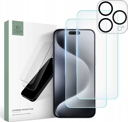 Изображение Tech-Protect SZKO HARTOWANE TECH-PROTECT SUPREME SET 3-PACK IPHONE 16 PRO CLEAR