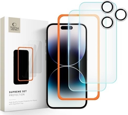 Изображение Tech-Protect SZKO HARTOWANE TECH-PROTECT SUPREME SET 3-PACK IPHONE 16 PRO MAX CLEAR