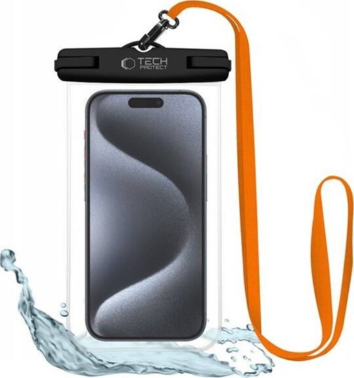 Picture of Tech-Protect TECH-PROTECT UWC7 UNIVERSAL WATERPROOF CASE 6.9 INCH BLACK/ORANGE