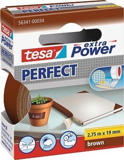 Picture of Tesa Gewebekleb. 2,75m x 19mm extra Power braun Perfekt 56341