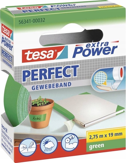 Picture of Tesa Gewebekleb. 2,75m x 19mm extra Power grün Perfekt 56341