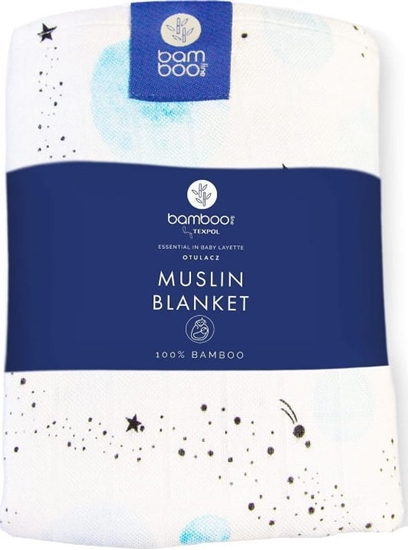 Picture of Texpol PIELUSZKA BAMBUSOWA 120X120 SKY BLUE