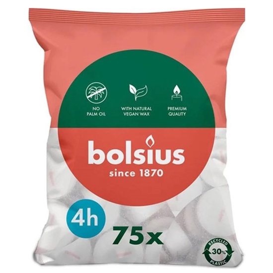 Picture of Tējassveces Bolsius baltas 4h 75gab.