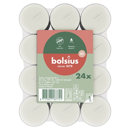 Picture of Tējassveces Bolsius baltas 6h 24gab.
